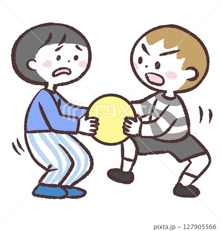 ボールを取り合う子供のイラスト 127905566