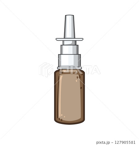 rinse nasal spray bottle cartoon vector illustration 127905581