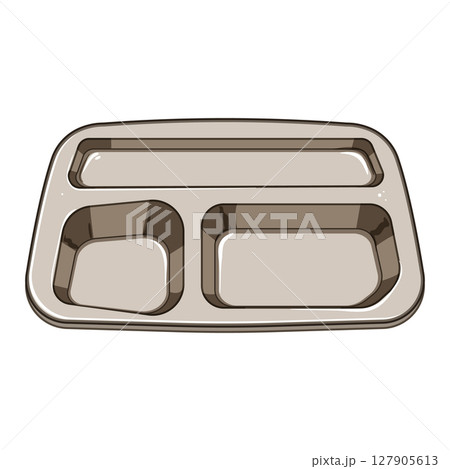 reusable multi section meal tray cartoon vector illustration 127905613