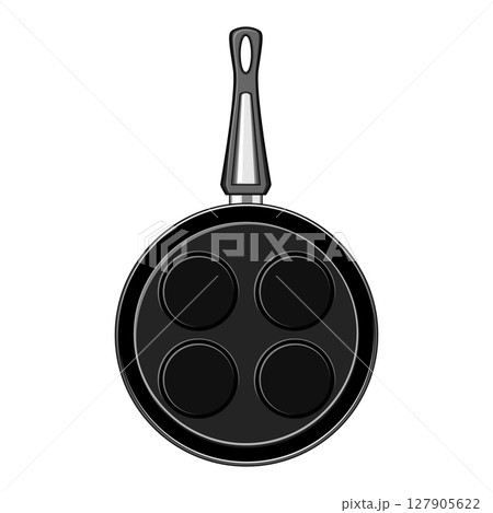 skillet mini pancake pan cartoon vector illustration 127905622