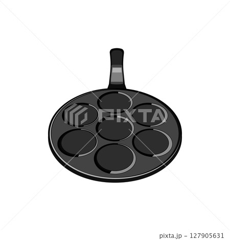 cooking mini pancake pan cartoon vector illustration 127905631