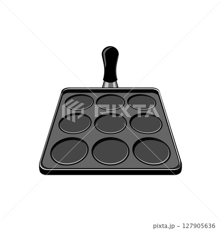 breakfast mini pancake pan cartoon vector illustration 127905636