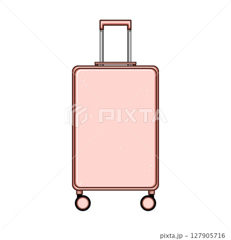 carryon hard shell suitcase cartoon vector illustration 127905716