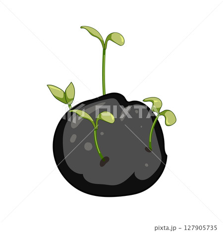 sustainability grass seed bomb cartoon vector illustration 127905735