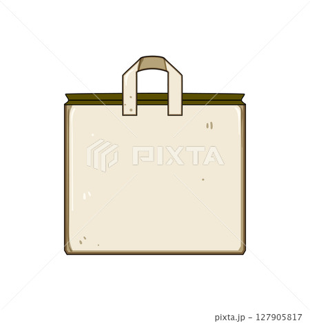 biodegradable fabric grocery bag cartoon vector illustration 127905817