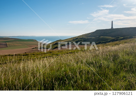 Cap Blanc-Nez, Escalles, Pas-de-Calais, Hauts-de-France, France, July 29th, 2025, A picturesque Cap Blanc-Nez, Escalles, Pas-de-Calais, Hauts-de-France, France, July 29th, 2025, A picturesque 127906121
