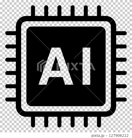 An icon representing AI (artificial intelligence), a simple CPU shape 127906222