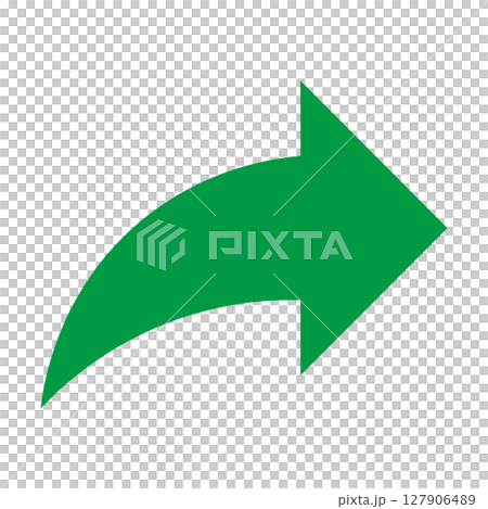 Simple flat green arrow on white background 127906489
