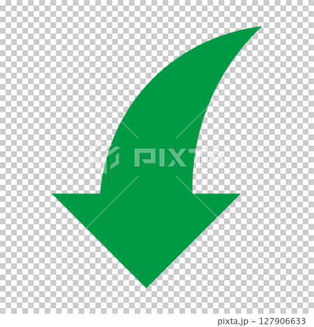 Simple flat green arrow on white background Simple flat green arrow on white background 127906633