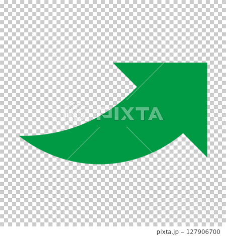 白色背景上的簡單扁平綠色箭頭 127906700