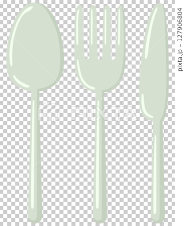 スプーン フォーク ナイフ イラストセット  ベクター素材 スプーン フォーク ナイフ イラストセット  ベクター素材 127906804