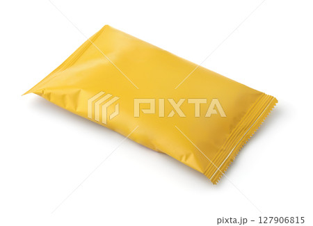Blank yellow foil food packet Blank yellow foil food packet 127906815