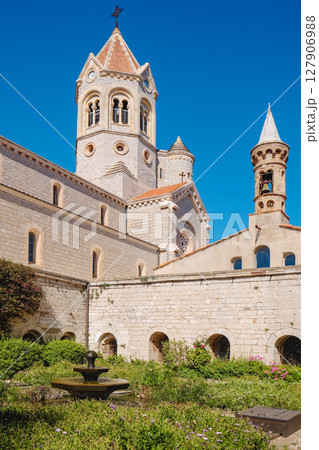 cloister and church at Lerins Abbey, France 127906988