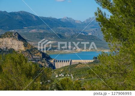 Iznajar reservoir and dam, in Spain Iznajar reservoir and dam, in Spain 127906993