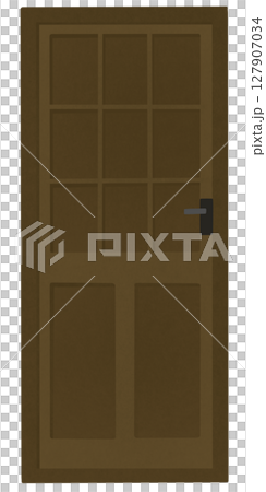 wooden door isolated on white background 127907034