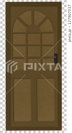 wooden door isolated on white background 127907037