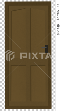 wooden door isolated on white background 127907043