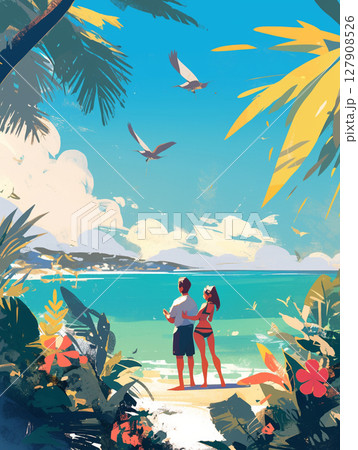夏、バカンス、南国 127908526