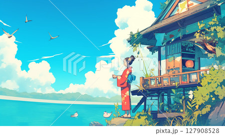夏、バカンス、南国 127908528