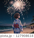浴衣と花火 127908618