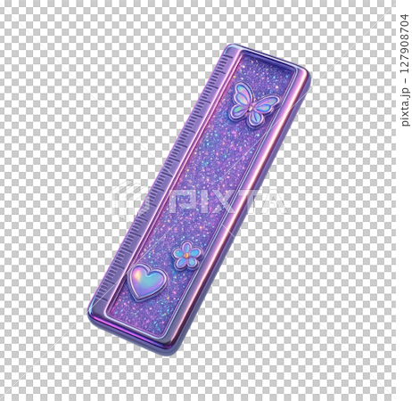 glitter ruler, sparkly ruler, clear ruler,...のイラスト素材 [127908704] - PIXTA
