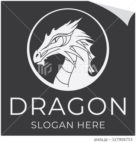 A dragon logo represents strength power. A dragon logo represents strength power. 127908753