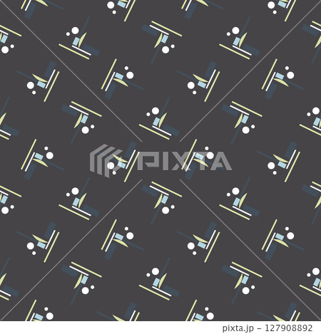 Textile motif seamless pattern. Abstract line shape geometric motif basic pattern continuous background. Man shirt all over print block.  127908892