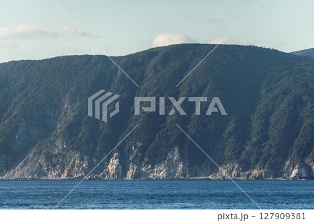 【東京九州フェリーはまゆう新門司行　高知県沖の島沖を航行】 127909381