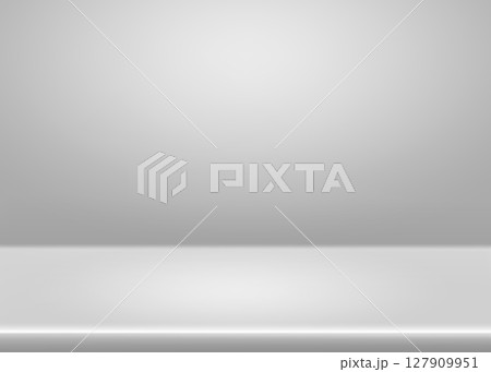 Light grey studio limbo background - empty gradient bg for clean professional photography. Minimal gray backdrop with smooth white transition. Space for product imagery or presentation. 127909951