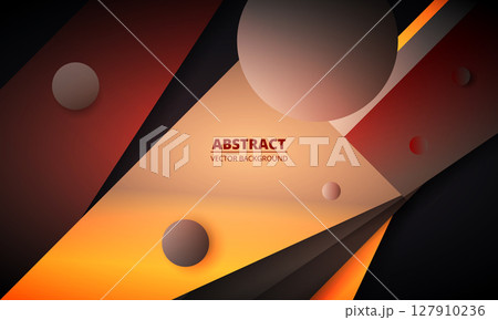 Bright modern abstract geometric background with circles and diagonal shapes 127910236