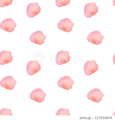 Watercolor seamless pattern hand drawn with pink spots. Polka dot pattern 127910676