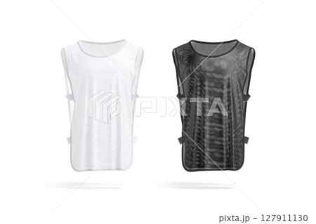 Blank black and white football practice vest with straps mockup 127911130