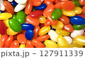 background of colorful chocolate candies jelly beans pink, yellow and green 127911339