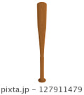 Wooden baseball bat isolated on white 127911479