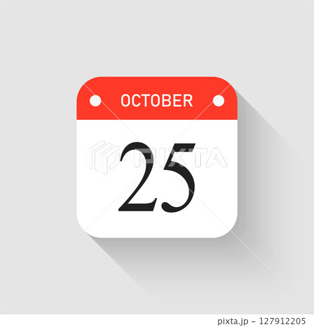 Vector icon page day calendar - 25 October month 127912205