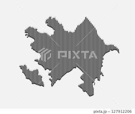 Abstract map of Azerbaijan, parallel grey lines 127912206