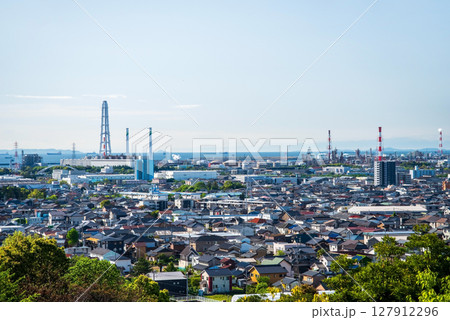 垂坂公園・羽津山緑地展望台から望む四日市市街 127912296