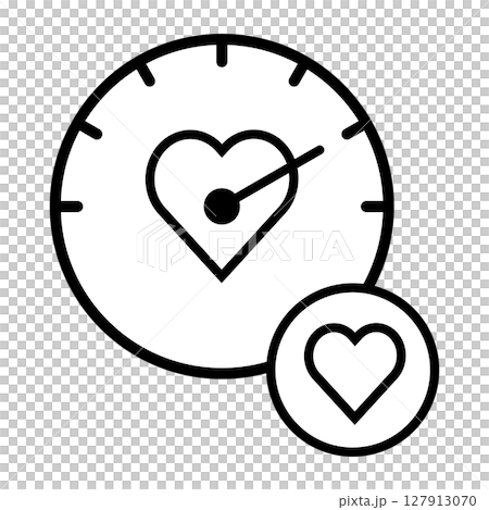 Heart meter gauge monochrome icon illustration 127913070