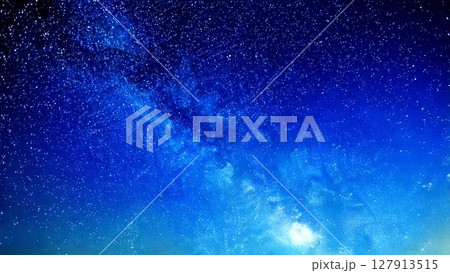 快晴の夜空のイメージ キラキラ 宇宙風 16:9サイズ AI生成素材 127913515