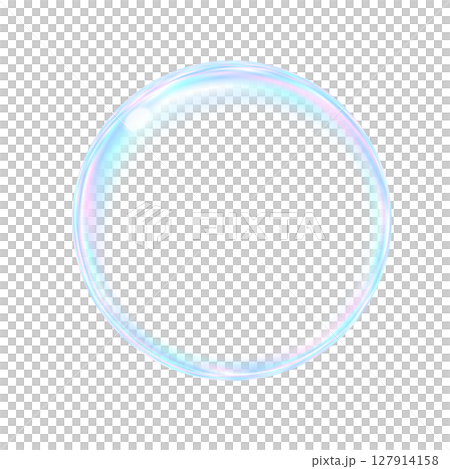 Rainbow colored soap bubbles transparent background 127914158