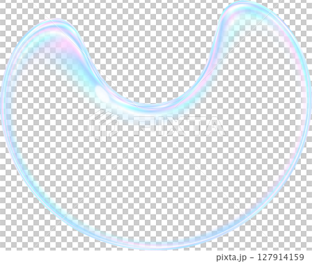 Rainbow colored soap bubbles, half moon shape, transparent background Rainbow colored soap bubbles, half moon shape, transparent background 127914159