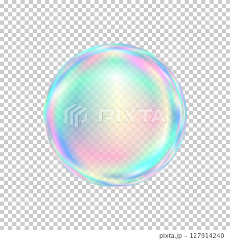 透明背景上彩虹色的肥皂泡 透明背景上彩虹色的肥皂泡 127914240