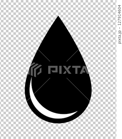 雫　シルエット　黒　アイコン　ベクター　単体	 127914604