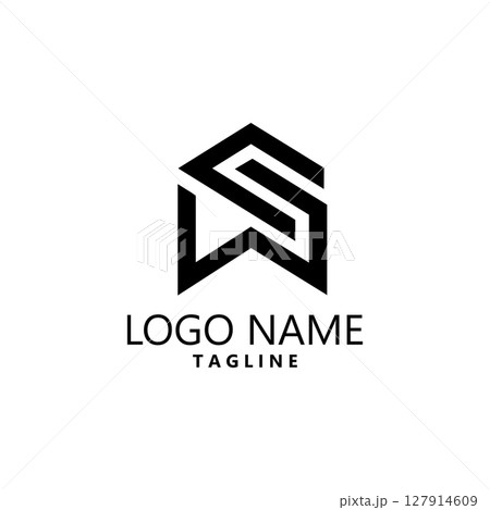 initial SW logo design vector 127914609