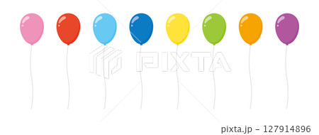 風船 カラフル セット シンプル ベクター 風船 カラフル セット シンプル ベクター 127914896