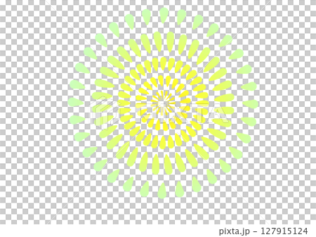 黄色と緑の花火素材 127915124
