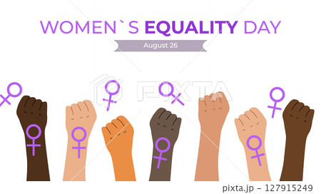 Womens Equality Day USA on August 26. Banner...のイラスト素材 [127915249] - PIXTA