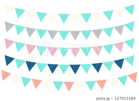 カラフルなガーランド セット グリーン 127915264