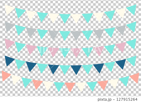 カラフルなガーランド セット グリーン 127915264