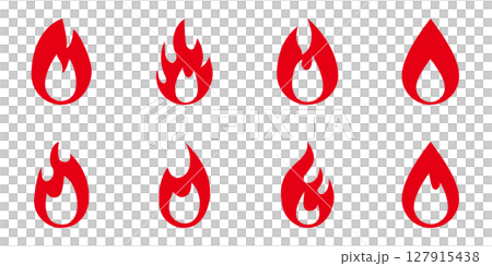 火焰圖示簡單紅色向量 127915438